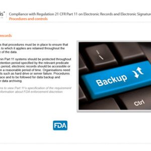 Compliance with Regulation 21 CFR Part 11 on Electronic Records and Electronic Signatures